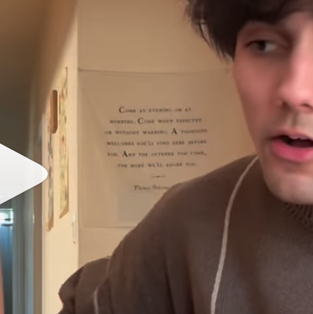 Half of a person' face in a gallery